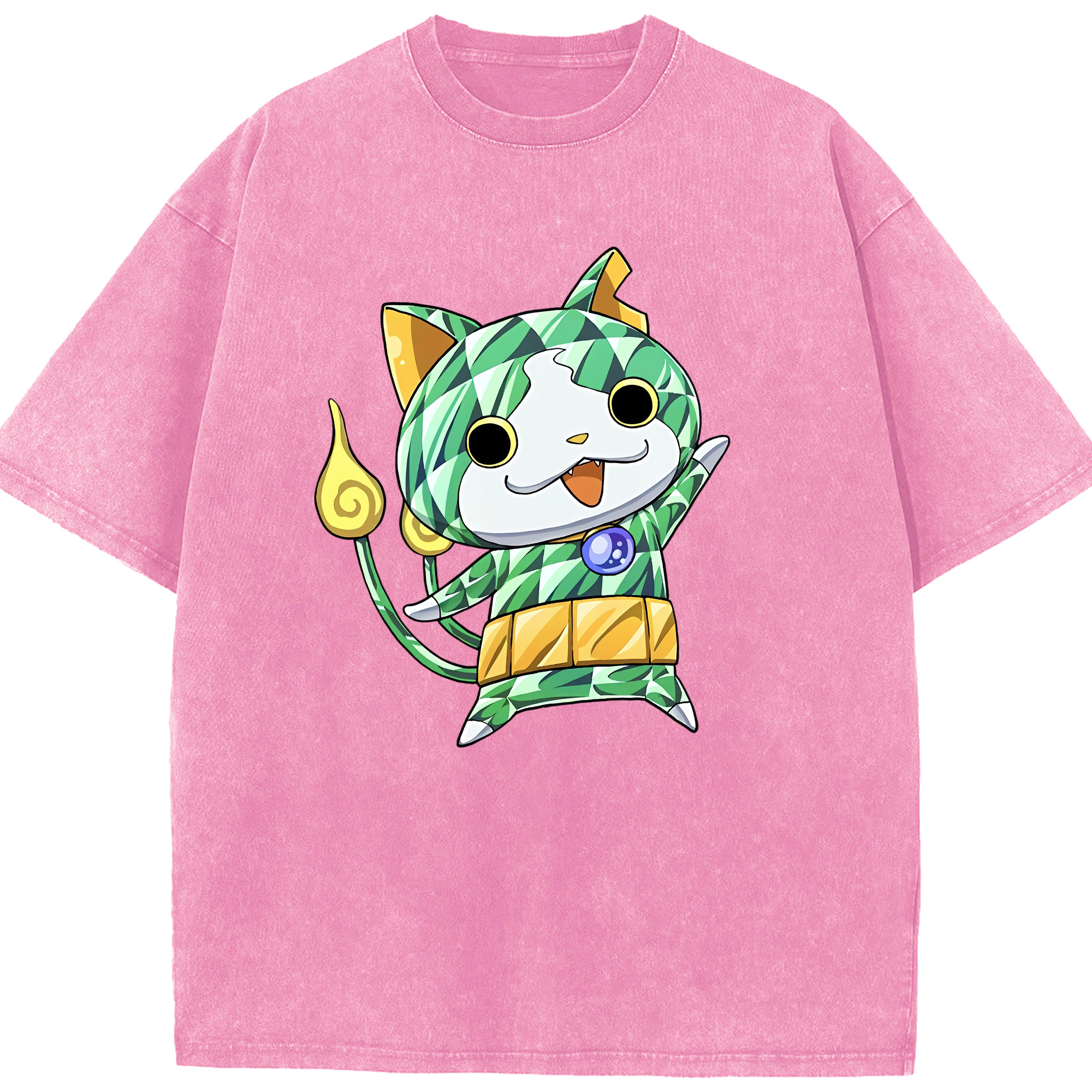 （画像用） 妖怪ウォッチ Yo-kai Watch 綿100% ヴィンテージ風 半袖Tシャツ（フロントプリント）